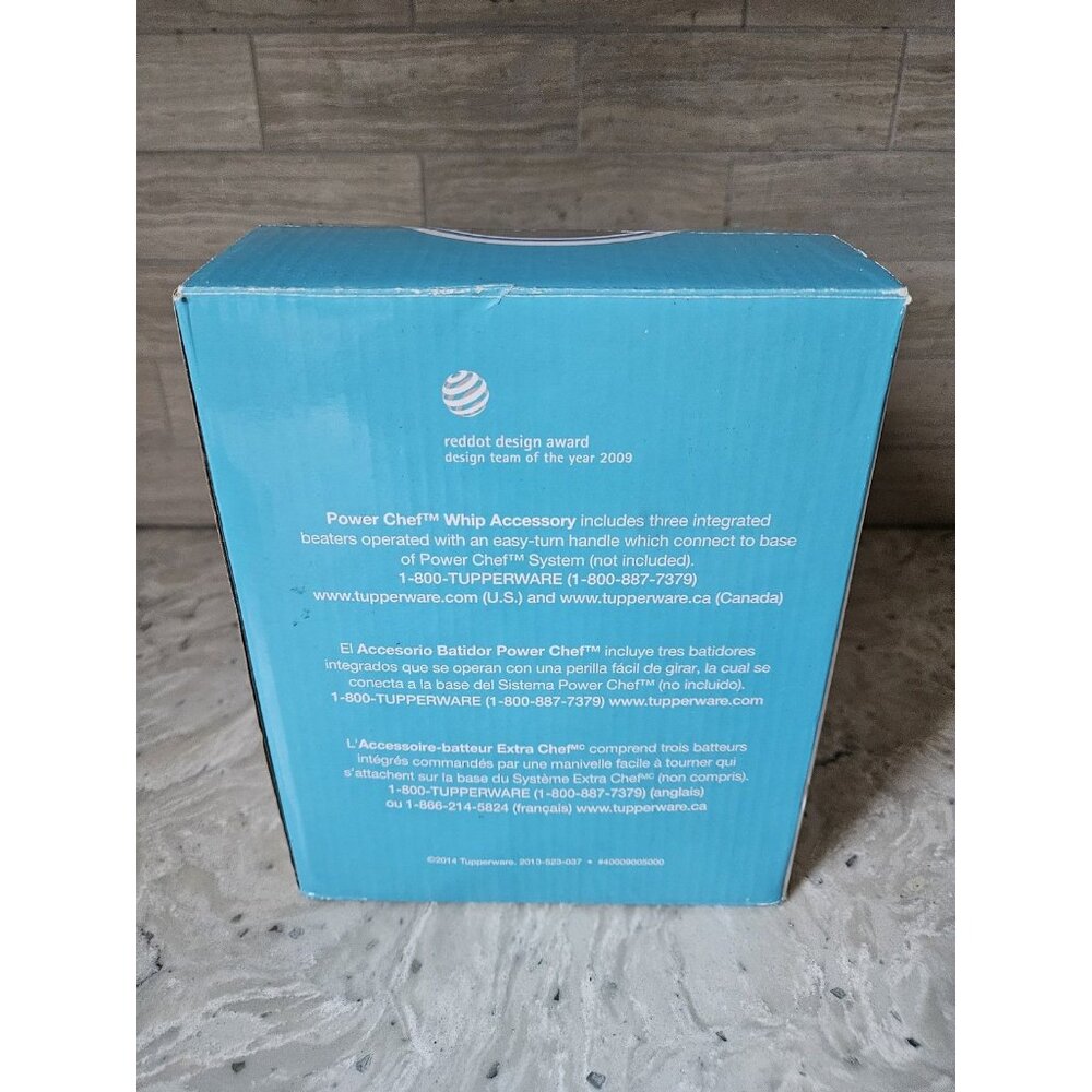 Tupperware Power Chef Whip Accessory Blue New in Box - Picture 4 of 6